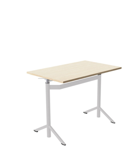Höj- och sänkbart elevbord Atlas 1132, 950x600 mm, vitpigmenterad eklaminat, vitt stativ