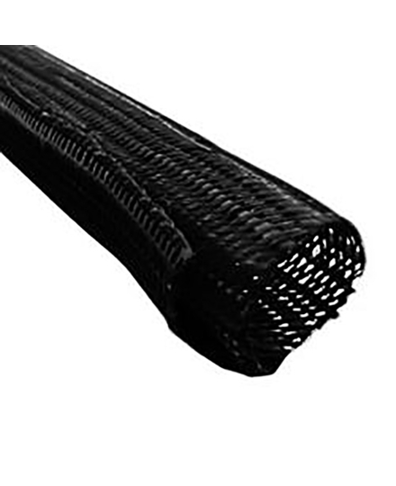 Cable Cover - Ø 25 mm, flätad kabelstrumpa, självstängande, 25 m rulle, svart