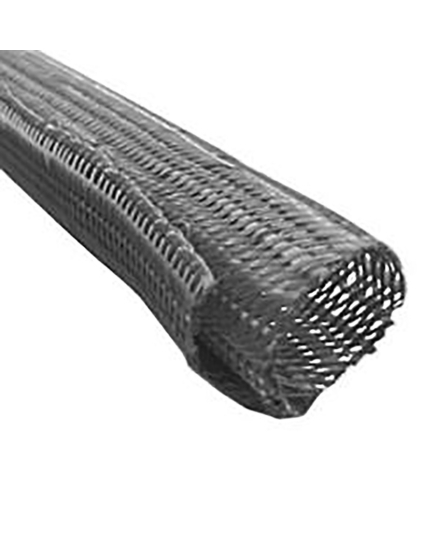 Cable Cover - Ø 25 mm, flätad kabelstrumpa, självstängande, 25 m rulle, grå