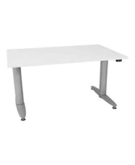 Begagnat höj och sänkbart bord, Elektrisk 1200x800 mm, Vit laminat / Grått